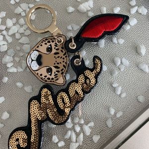 Kate Spade Leather “Meow” Purse Tassel Keychain ✨
